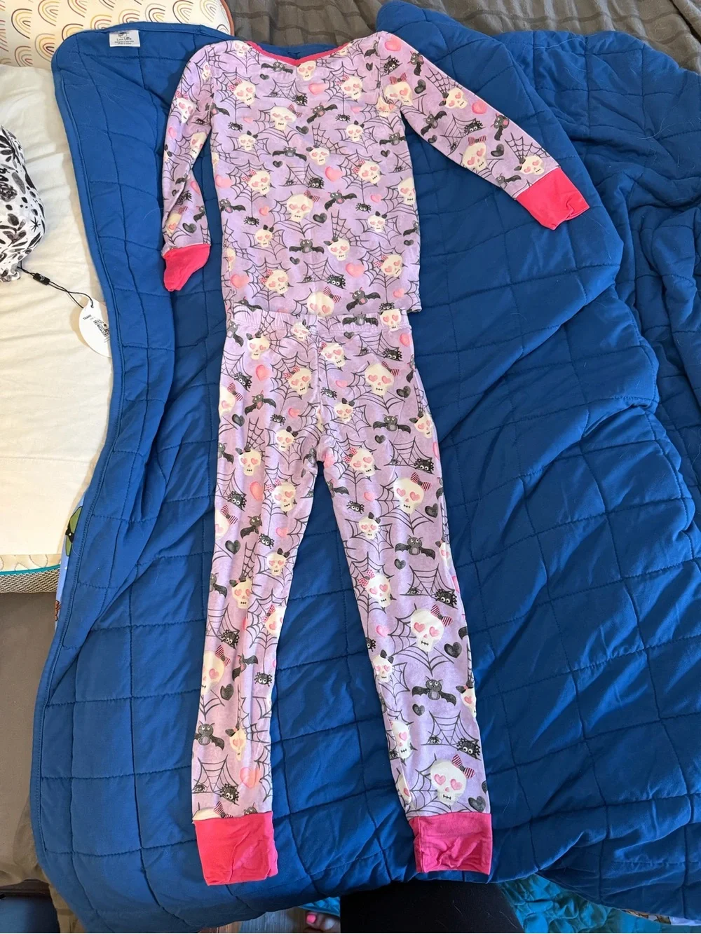 Birdie Bean Carrie Skulls & Hearts Halloween Long Sleeve Pants PJ Set 4T VGUC